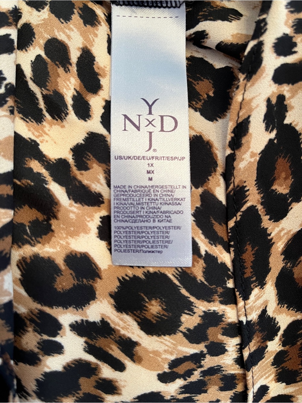 NYDJ Animal Print Top - Black, Tan & Cream